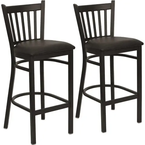 30.25 in. Black Vinyl Seat/Black Metal Frame Bar Stool