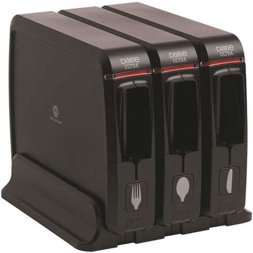 Dixie Ultra SSW3D85 SmartStock Series-W Wrapped Cutlery Dispenser, Black