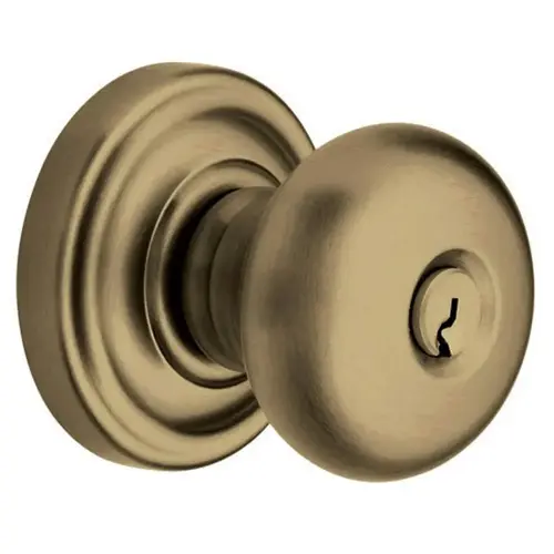 5205 Classic Knob Emergency Egress Keyed Entry Antique Brass Finish