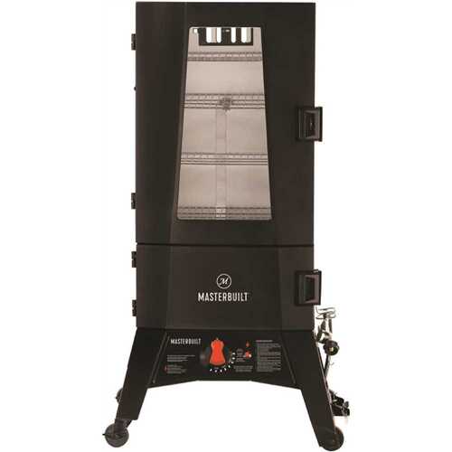 40 in. ThermoTemp XL Propane Smoker with Window in Black