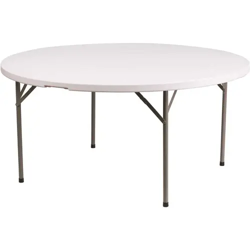 60.75 in. Granite White Plastic Tabletop Metal Frame Folding Table