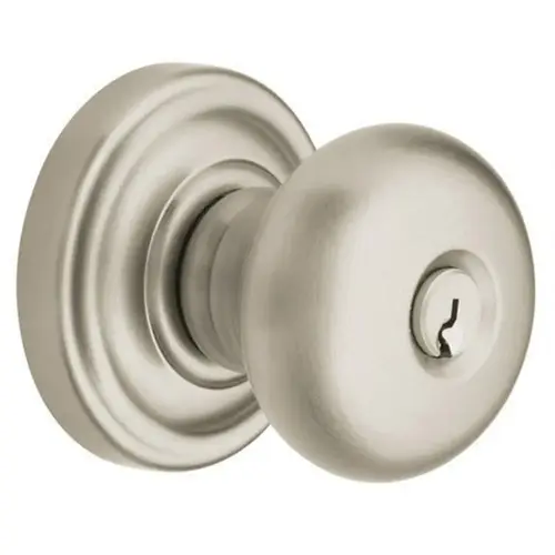 5205 Classic Knob Emergency Egress Keyed Entry Lifetime Satin Nickel Finish