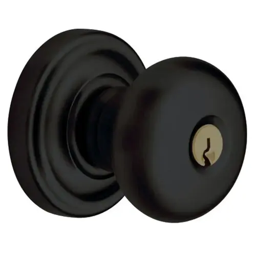 5206 Thick Door Classic Knob Emergency Egress Keyed Entry Satin Black Finish