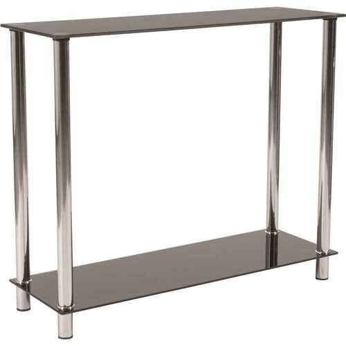 Black Top/Stainless Steel Frame Coffee Table