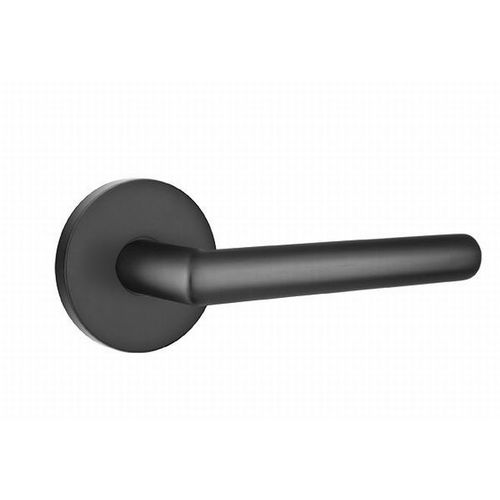 Stuttgart Lever Left Hand Passage with Disk Rose Flat Black Finish