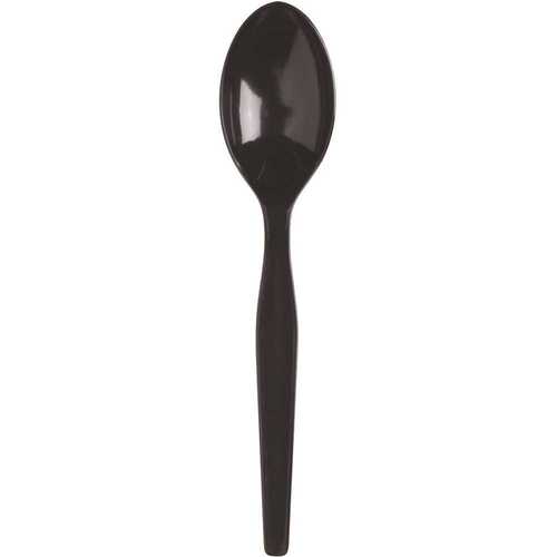 Dixie Ultra SSS51 SmartStock Series-O Medium-Weight Black Disposable Polystyrene Plastic Combo Spoons, Utensils