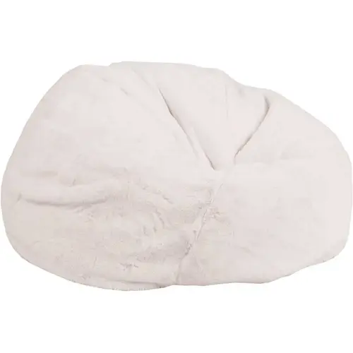 White Furry Bean Bag Chair