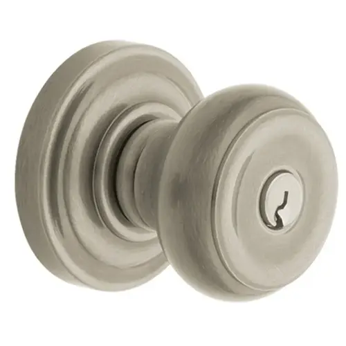 5210 Colonial Knob Emergency Egress Keyed Entry Lifetime Satin Nickel Finish