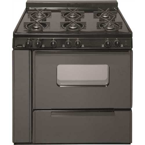 36 in. 3.91 cu. ft. Gas Range with Sealed Burners in Black