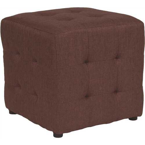 Brown Fabric Ottoman