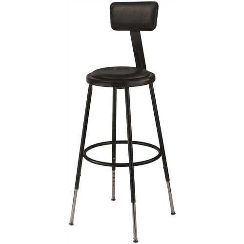 24 IN HGT ADJ PAD STOOL BLK Black