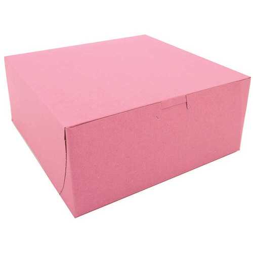 SOUTHERN CHAMPION TRAY COMPANY 0861 Pink Non-Window Bakery Box 9 x 9 x 4"