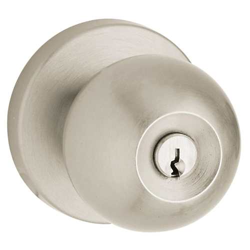 5216 Thick Door Contemporary Knob Emergency Egress Keyed Entry Lifetime Satin Nickel Finish