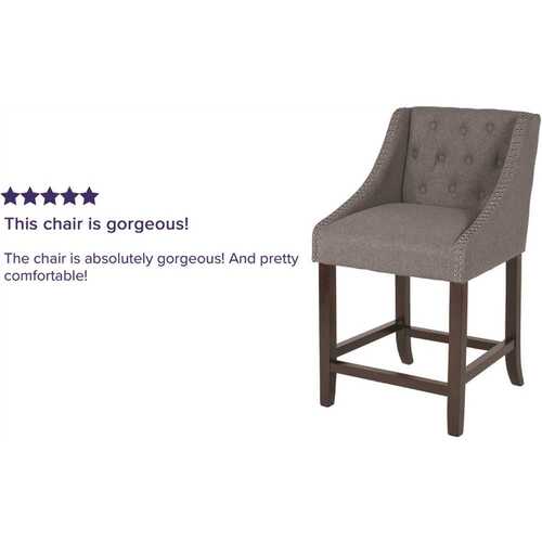 36 in. Dark Gray Fabric Bar Stool