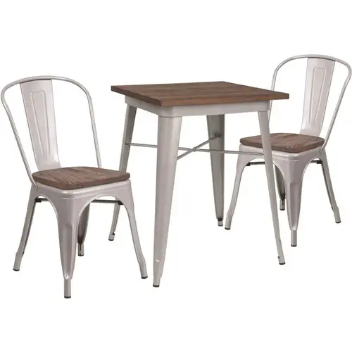 Silver Table and Chair Set