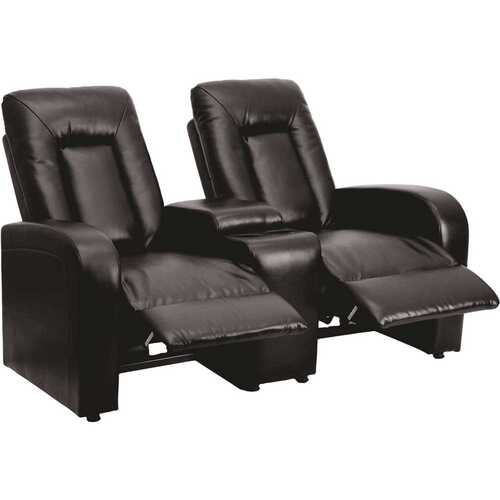 63 in. Black Faux Leather 2-Seater Reclining Bridgewater Sofa with Square Arms