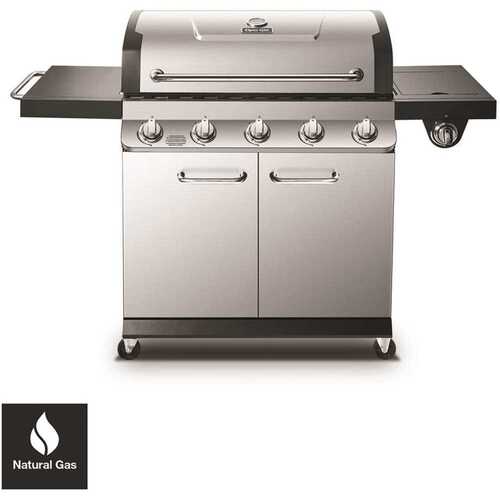 Dyna-Glo DGP552SSN-D Premier 5-Burner Natural Gas Grill in Stainless Steel with Side Burner