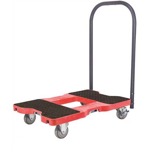 SNAP-LOC SL1500P4R 1500 lbs. Capacity Industrial Strength Professional E-Track Push Cart Dolly in Red