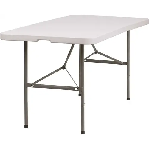 National Brand Alternative CGA-FLF-0983-GR-HD 60 in. Granite White Plastic Tabletop Metal Frame Folding Table