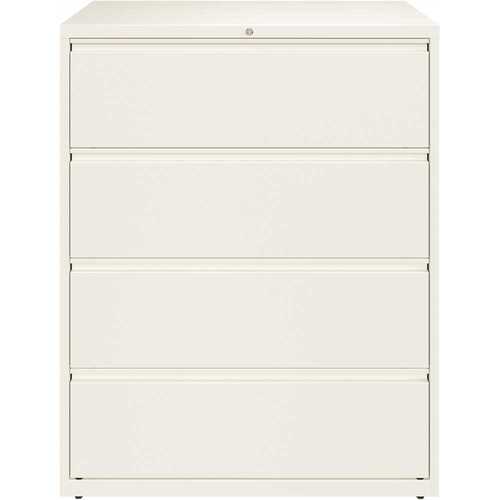 HL10000 White 42 in. Wide 4-Drawer Lateral File Cabinet