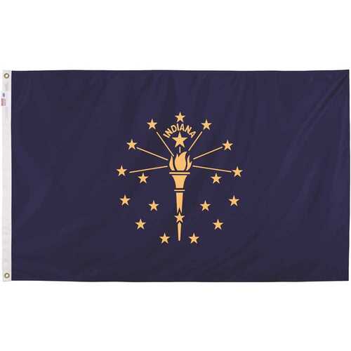 Valley Forge IN3 3 ft. x 5 ft. Nylon Indiana State Flag
