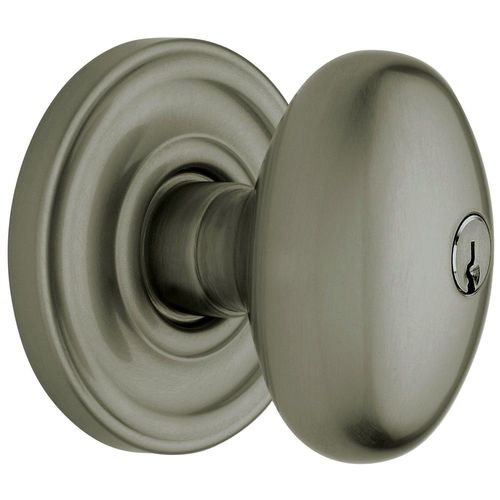 Estate Egg Knob w/Classic Rose Antique Nickel