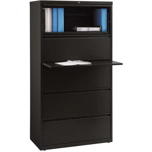 36 in. W x 67 in. H x 19 in. D 5-Shelves Steel Storage Cabinet Black