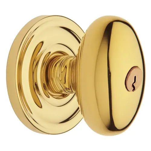 5226 Thick Door Egg Knob Emergency Egress Keyed Entry Unlacquered Brass Finish