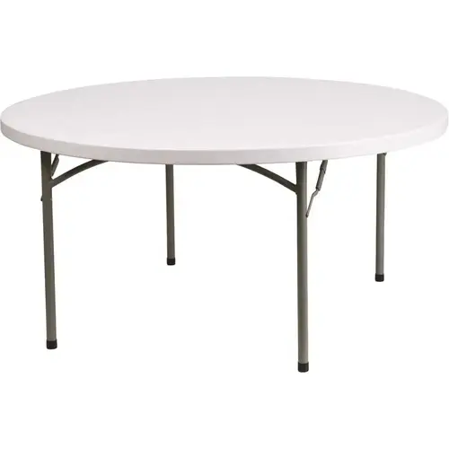 National Brand Alternative CGA-FLF-17474-GR-HD 59.75 in. Granite White Plastic Tabletop Metal Frame Folding Table