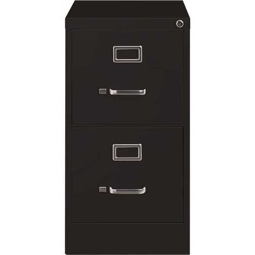 Hirsh Industries 17890 22 in. Deep Black Commercial Metal Vertical File Cabinet with 2-Drawers