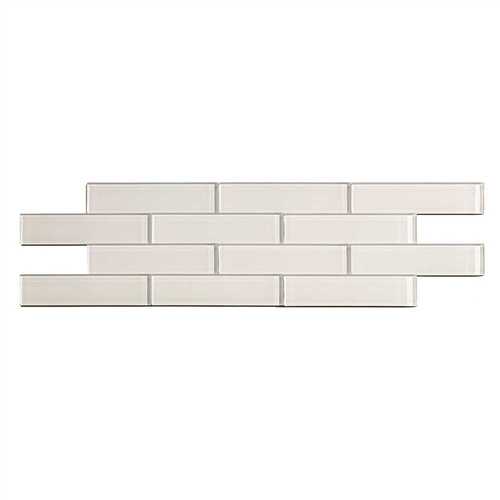 Subway Matted 12 in. x 4 in. Frost Glass Decorative Tile Backsplash