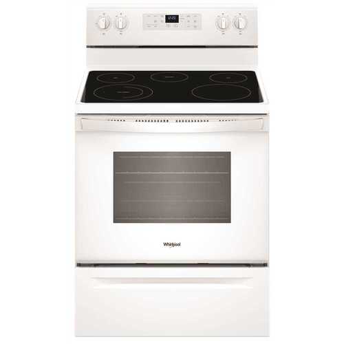 5.3 cu. ft. Electric Range with Steam Clean and 5 Elements in White