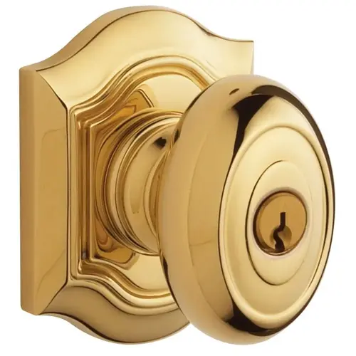 Estate Bethpage Knob w/Bethpage Rose Polished Brass