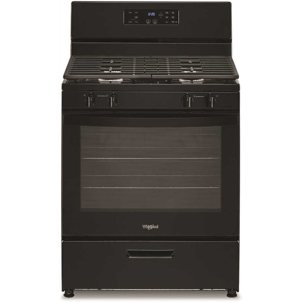 Whirlpool WFG320M0MB 30-in 4 Burners 5.1-cu ft Freestanding Gas Range in. Black