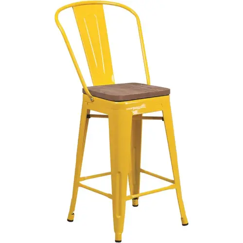 Flash Furniture CGA-CH-249904-YE-HD 24.25 in. Yellow Bar Stool