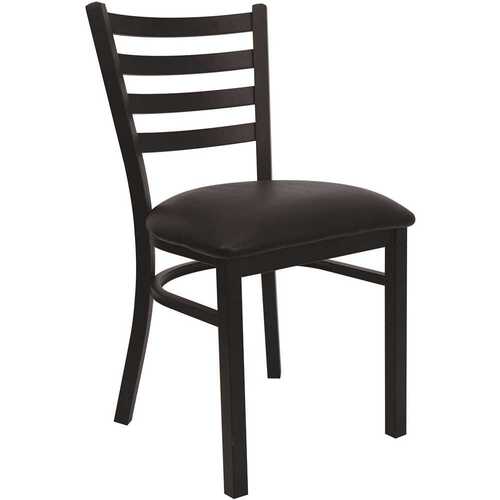 Hercules Series Black Ladder Back Metal Restaurant Chair with Black Vinyl Seat Color/Finish Family