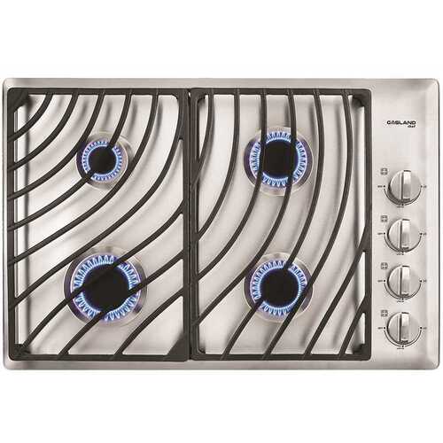 GASLAND Chef GH1304SS 30 in. Built-In Gas Cooktop in Stainless Steel with 4-Burner including Gas Hob Drop-In Gas Cooker NG/LPG Convertible