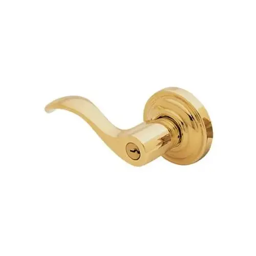 Left Hand 5255 Wave Lever Emergency Egress Keyed Entry Unlacquered Brass Finish