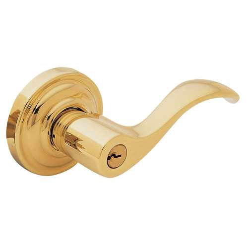 Right Hand 5255 Wave Lever Emergency Egress Keyed Entry Unlacquered Brass Finish