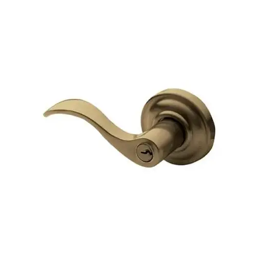 Left Hand 5255 Thick Door Wave Lever Emergency Egress Keyed Entry Antique Brass Finish