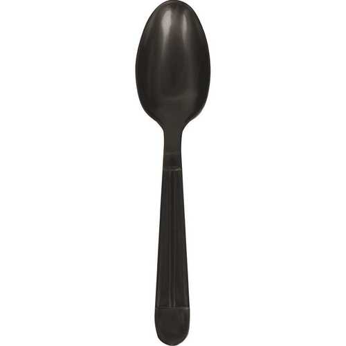 Polystyrene Black Individually Wrapped Heavy-Weight Teaspoon
