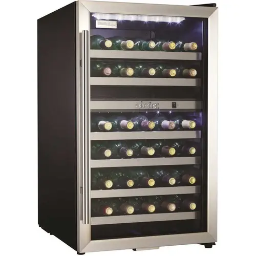 Designer Dual-Zone 19.44 in. 38-Bottle Free-Standing Wine Cooler Black Stainless Steel
