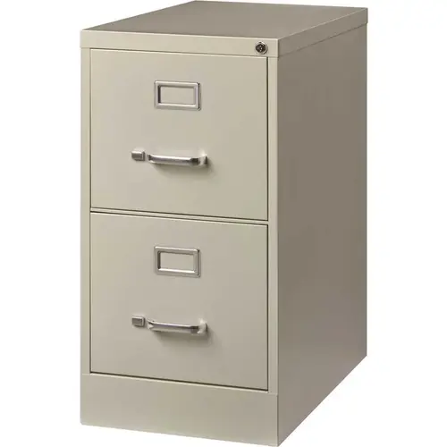 Hirsh Industries 14411 25 in. D Light Gray 2-Drawer Letter Width Vertical File Cabinet