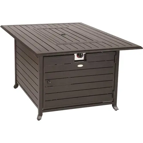 Fire Sense 61898 Longmont 49 in. x 35 in. Rectangular Extruded Aluminum LPG Fire Pit Bronze