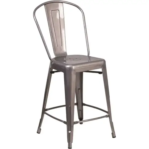 24.5 in. Clear Coated Bar Stool