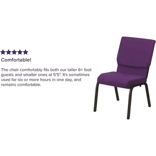 Fabric Stackable Chair in Purple