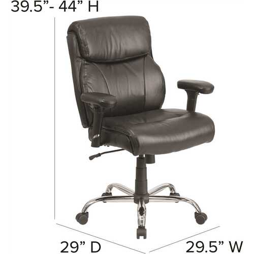 Flash Furniture GO2031LEA Faux Leather Swivel Office Chair in Black