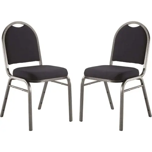 9200-Series Midnight Blue Seat/Silver Vein Frame Premium Fabric Upholstered Stack Chair