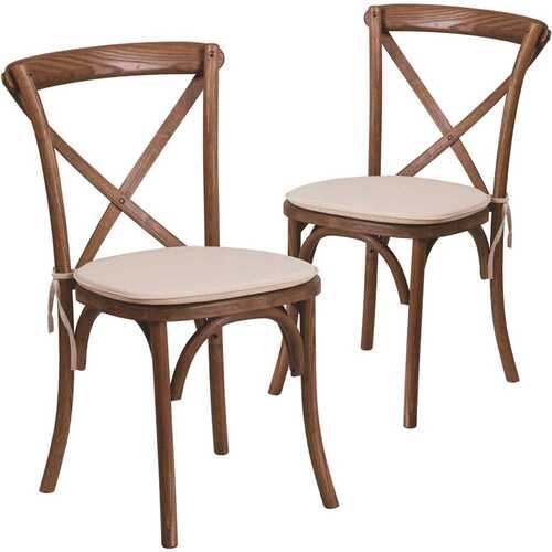 Pecan Wood Cross Back Chair