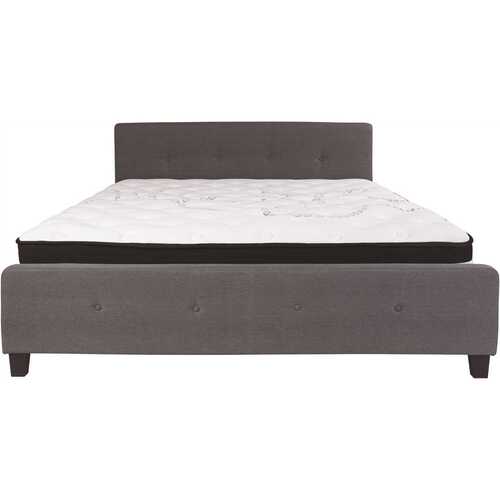 Flash Furniture CGA-HG-228432-DA-HD Dark Gray King Platform Bed and Mattress Set